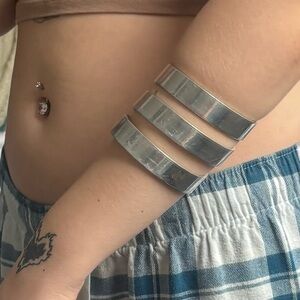 Silver Cuff Bracelet Set